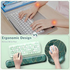Desk Mat Set Keyboard and Mouse Pad with Wrist Rest Support - Image 6