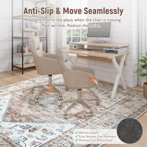 Anidaroel Home Office Chair Mat for Hardwood Floor, 8x10 Under Desk Rug for Rolling Chair, Desk Mat for Chair, Gaming Chair Mat, Anti-Slip Backing Large Floor Protector Rug for Home Office - Image 4