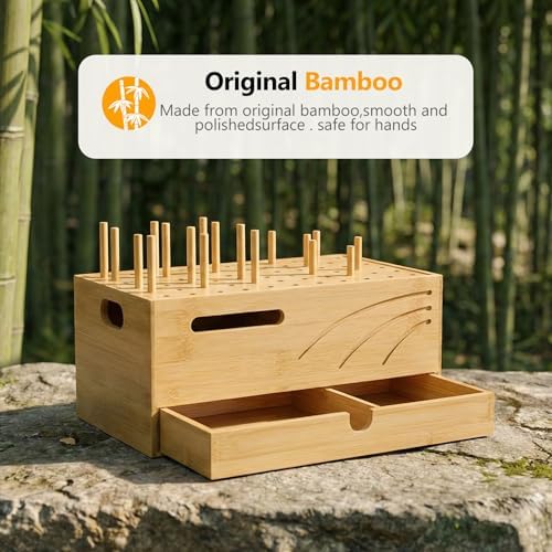 Homde Office Charging Station Organizer: 2 Layer Charger Holder (Natural) - Image 6