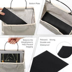 Woanger 12 Pcs Wall Hanging Storage Bag Wall Hanging Organizer Bag Over The Door Closet Basket Containers Bins with Hooks Pockets for Bedroom Bathroom, 15 x 4.3 x 8.7''(White, Dark Gray, Light Gray) - Image 6