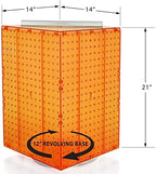 Azar Displays 701414-ORG-4C32 Rotating Countertop Display Kit with Peg Hooks Included, 14 Inches Wide x 14 Inches Deep x 20 Inches High, Pegboard Spinner Organizer, Orange - Image 3