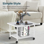 SwaaVee Printer Stand, 2-Tier Under Desk Printer Stand, Printer Cart with Wheels for Home, Office, Heavy-Duty Storage Shelf, White - Image 6