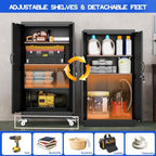 GAIOUS 47.2" Tall Metal Storage Cabinet with Lock and Wheels,Office Cabinet - Image 5