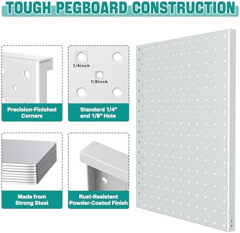 EVERHANGER Metal Pegboard Display Stand, Freestanding Tabletop Pegboard - Image 4