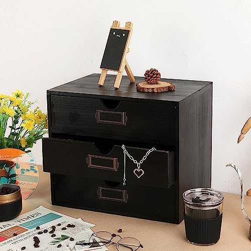 Large Wooden Drawers Wooden Box with Drawer Black - Image 4