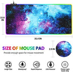 AIMSA RGB Gaming Mouse Pad Extended, Large Led Mousepads Non-Slip Rubber Base with 14 Lighting Modes, Computer Keyboard Mat Soft Desk pad Waterproof 35.4 x 15.8 inches, Galaxy Nebula Universe - Image 7