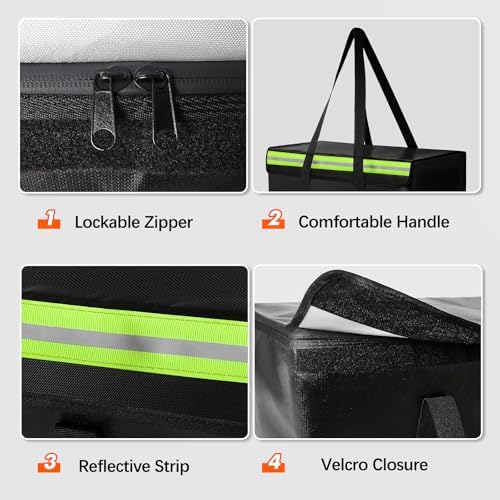 Large Fireproof Document Bag for Home Safe Storage, 24 x 12 x 12in, Black - Image 5