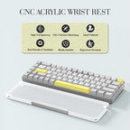 Acrylic Keyboard Wrist Rest Pro- Compact 60% Keyboard- Mechanical Keyboards Ergonomic Palm Rest for Computer Keyboard,Anti-Slip Base,Wrist Pad for Laptop,Office & Home-Easy Typing,Silver - Image 2