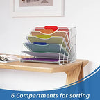SUPEASY Fan Shaped Desk File Organizer, Paper File Holder for Desk, White - Image 2