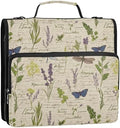 3-Ring Zipper Binder with Shoulder Strap Zip-Up Expanding File Folder Organizer Storage Fireproof Accordion Trapper Keeper Home School Office Three Butterfly (Handwritten Dragonfly Butterfly) by senya
