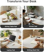 Aothia Faux Leather Desk Mat - Large Mouse Pad, Non-Slip PU Leather Blotter, Waterproof Writing Surface for Office and Home (Off-White, 63" x 24") - Image 6