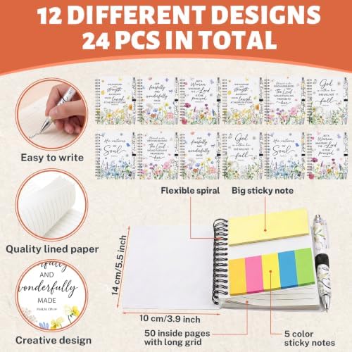Sprial Notebooks with Pens Bulk, 48 Pack, 5.5 x 4.7 Inch Botanical - Image 4