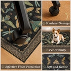 JTJ Office Chair Mat for Hardwood Floor, 36" x 48" Dark Vintage Insect Rug - Image 5