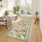 DUKINO 2.6x8 Runner Rug, Washable Runner Rug for Hallway Non Slip, Green - Image 5