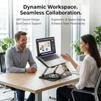 Laptop Stand for Desk,Laptop Riser with Phone Holder& 360° Rotating Base - Image 2