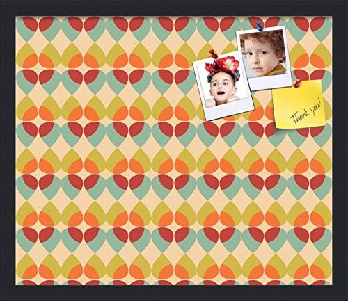 PinPix 20x17 inch Cork Bulletin Board. This Decorative Framed Pin Board Comes with Abstract Pattern in Color Design and Satin Black. Ideal for Home, Office Decor or School (PinPix-564) by PinPixBulletinBoards