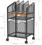 Tiaoheka Rolling File Cabinet with Adjustable Dividers, Mobile Filing Cabinet with 2 Storage Drawers on Lockable Wheels, Hanging File Organizer Beside Under Desk for Office, Home（Patent Pending） - Image 2