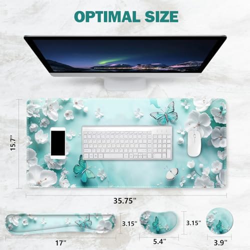ToLuLu Large Mouse Pad Desk Pad, Wrist Rest Desk Mat for Keyboard and Mouse - Image 7