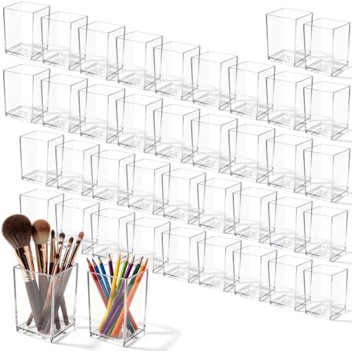 40 Pcs Acrylic Pen Makeup Brush Holder Bulk, Desk Organizer for Office Home by Psukhai