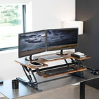 VIVO Rustic Vintage Brown 42 in Standing Desk Converter, DESK-V000VLN - Image 2