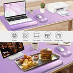4-in-1 Large Gaming Mouse Pad, Keyboard Wrist Rest Pad & Wrist Support Mousepad Set, Extended Desk Pad Waterproof Desk Mat for Home Office Decor Study Game 35.4×15.7 Inches I Purple Pink Lavender - Image 3