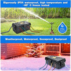 Hrensaw Medium Outdoor Electrical Box(10.6x5.5x4.5inch),Weatherproof Connection Box w/6 Cable Entry,IP54 Waterproof Extension Cord Cover Protect Power Strip,Timer,Plug,Holiday Lights,Black (Pack of 2) - Image 4