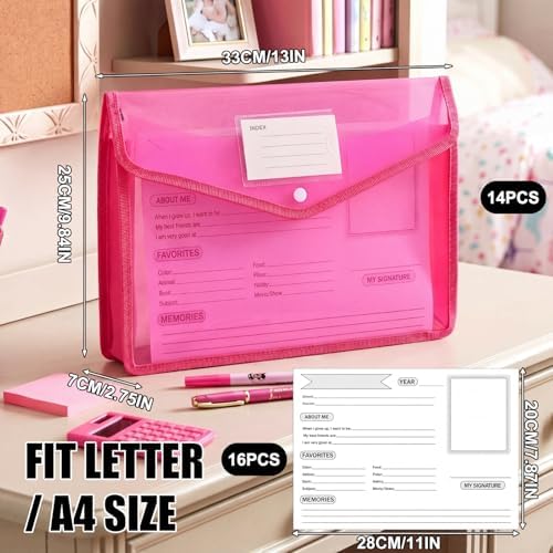 Motipuns 14 Pack K-12 School Memory Box Back to School, Pink - Image 3