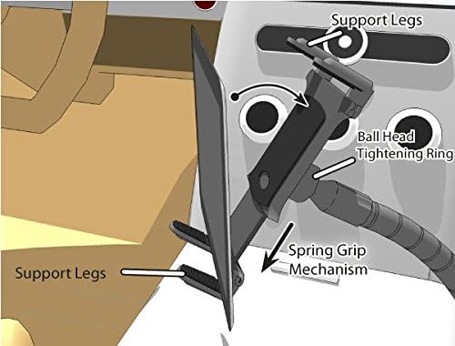 Heavy Duty Flexible 22“ Aluminum gooseneck ELD compliant car truck fleet floor seat bolt tablet mount for Apple iPad Air Pro Mini Microsoft Surface Pro/Book Lenovo Verizon 7 8 10 12 tablets - Image 7