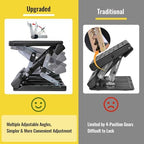 Foot Rest for Under Desk at Work Enlarged, Ergonomic Footrest with Adjustable Height and Angle, Foldable Foot Stool with Removable Pad Massage Beads for Office Gaming Chair Brown - Image 3