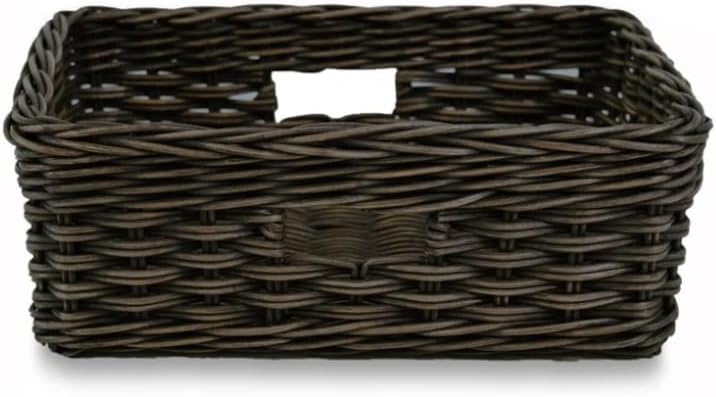 The Basket Lady Rectangular Low Wicker Storage Basket, M, Walnut Brown - Image 2