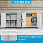 SUXXAN Storage Cabinet with Wheels and Pegboard, Rolling Garage Storage Cabinet with Locking Doors and Adjustable Shelf, Heavy Duty Steel Utility Cabinet for Home Office, Assembly Required - Image 3