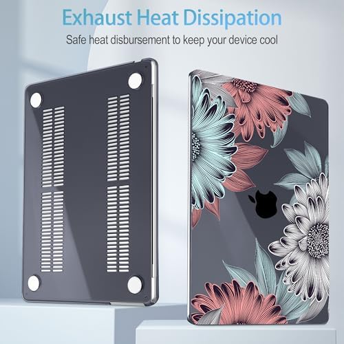 Mektron Case for 2026 MacBook Neo 13-inch A18 Pro chip A3404 Laptop Cover with 13-inch (Diagonal) Liquid Retina Display+ Keyboard Cover+ Screen Protector, Blooming Chrysanthemums - Image 3