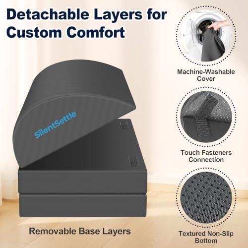 Foot Rest Under Desk, 3 Adjustable Heights Foot Stool, Gray - Image 6