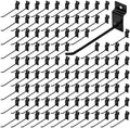 100Pcs Heavy Duty Slat Wall Display Hooks Bulk Set, Slatwall Accessories Pegboard Gridwall Display Hook Slat Wall Shelf Brackets for Retail Home (Black, 6 Inches/15 CM) by Yauhar