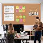 Large Cork Bulletin Board 96" X 48", Silver Aluminum Framed Corkboard for Wall, Wall Mounted Notice Pin Board with Push Pins for School, Home & Office - 7' x 4' Corkboard - Image 2