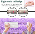 31.5"x 11.8" Oversized Gaming Mouse Pad Set, Ergonomic Keyboard and Mouse Wrist Rest + Cup Holder, Non-Slip Desktop Pad, Suitable for Home and Office Use, Purple Glitter Quote Philippians 4-13 - Image 5