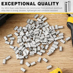 200 Pcs 3/16" Aluminum Crimping Loop Sleeve, Cable Crimps Ferrules, Silver - Image 5