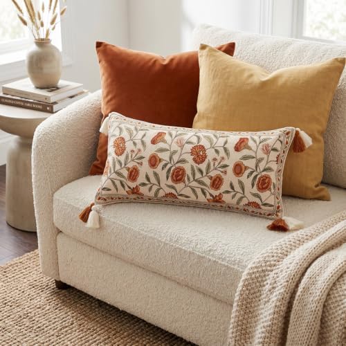 ISAENNE French Linen Rectangle Throw Pillow Cover,Set of 2,28"x12"-Albano A - Image 3