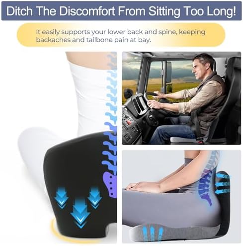 Seat Cushion with Lumbar Support Pillow, Back and Seat Cushion for Office - Image 5
