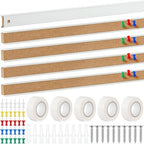 Threehoney 15 Pcs Cork Strips 36"x1" Bulletin Bar Strip, Aluminum Wall Trim by Threehoney