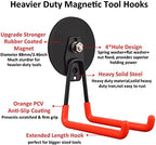ULIBERMAGNET Magnetic Hooks,Heavy Duty Magnet Hook,Large Manget with Hooks for Hose,Jig Saw,Circular Saw,Workshop Organization,2 Pack Tool Hooks for Hammer Drill,Garden Tool(3.46inch/Orange) - Image 2