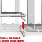 Simple Houseware 5 Section Upright File Sorter Organizer, Silver - 2 Pack - Image 3