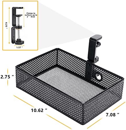 Under Desk Drawer, Clamp on Desk Organizer Hanging Desk Storage Under Table - Image 6
