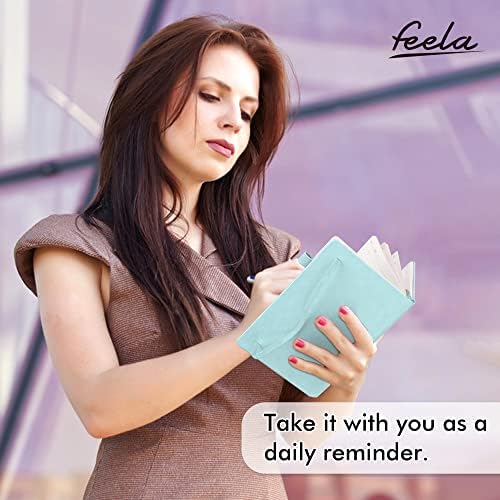 feela 5 Pack Notebooks Journals Bulk, Hardcover Notebook Classic Ruled Lined Journals with Pen Holder for Women Girls School Business Supplies, with 5 Black Pens, 120 GSM, 5.1”x8.3”, A5,Sky Blue - Image 6