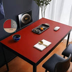 Leather Table Cover,1.8mm Thick,24x48 Inch,Table Protectors for Rectangle,Waterproof Desk Pad, Scratch - Resistant Craft Mat for Dining Table, Office Desk and Art Station(Black+Wine Red) - Image 2