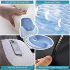 FLORICH Seat Cushion Lumbar Support Pillow for Office Chair, Car Lower Back Support, Ergonomic Desk Chair Pillow for Butt and Back Support of Memory Foam Seat Pad(Blue) - Image 3
