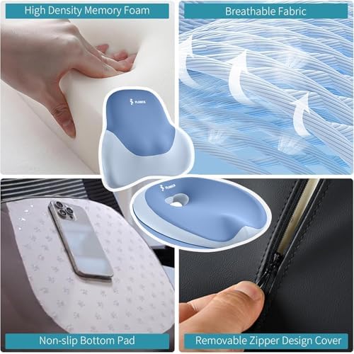 FLORICH Seat Cushion Lumbar Support Pillow for Office Chair, Car Lower Back Support, Ergonomic Desk Chair Pillow for Butt and Back Support of Memory Foam Seat Pad(Blue) - Image 3