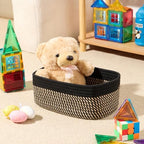 MiniArk Small Storage Baskets for Organizing | Closet Organizer Bins | Shelf Toy Basket | Woven Rope Baskets | Cube Decorative Box | Shallow Basket | 11.5x7.5x4.7” | 4 Packs Black Brown - Image 4