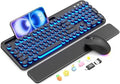 Wireless Keyboard and Mouse, Backlit Typewriter with Magnetic Wrist Rest by SABLUTE