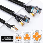 Wire Loom 3/8", 1/2", 3/4 Inch x 50 FT, Split Wire Loom Tubing Wire Conduit, Wire Protector Tubing, Cable Sleeves Bulk, Black - Image 2